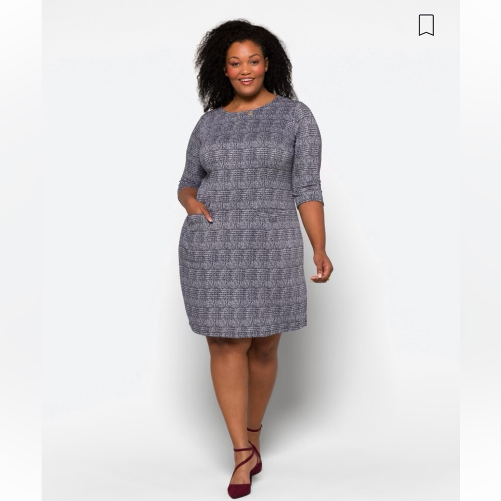 New 41 Hawthorn Stitch Fix Aniya Jacquard Knit Dress Size 2X Navy